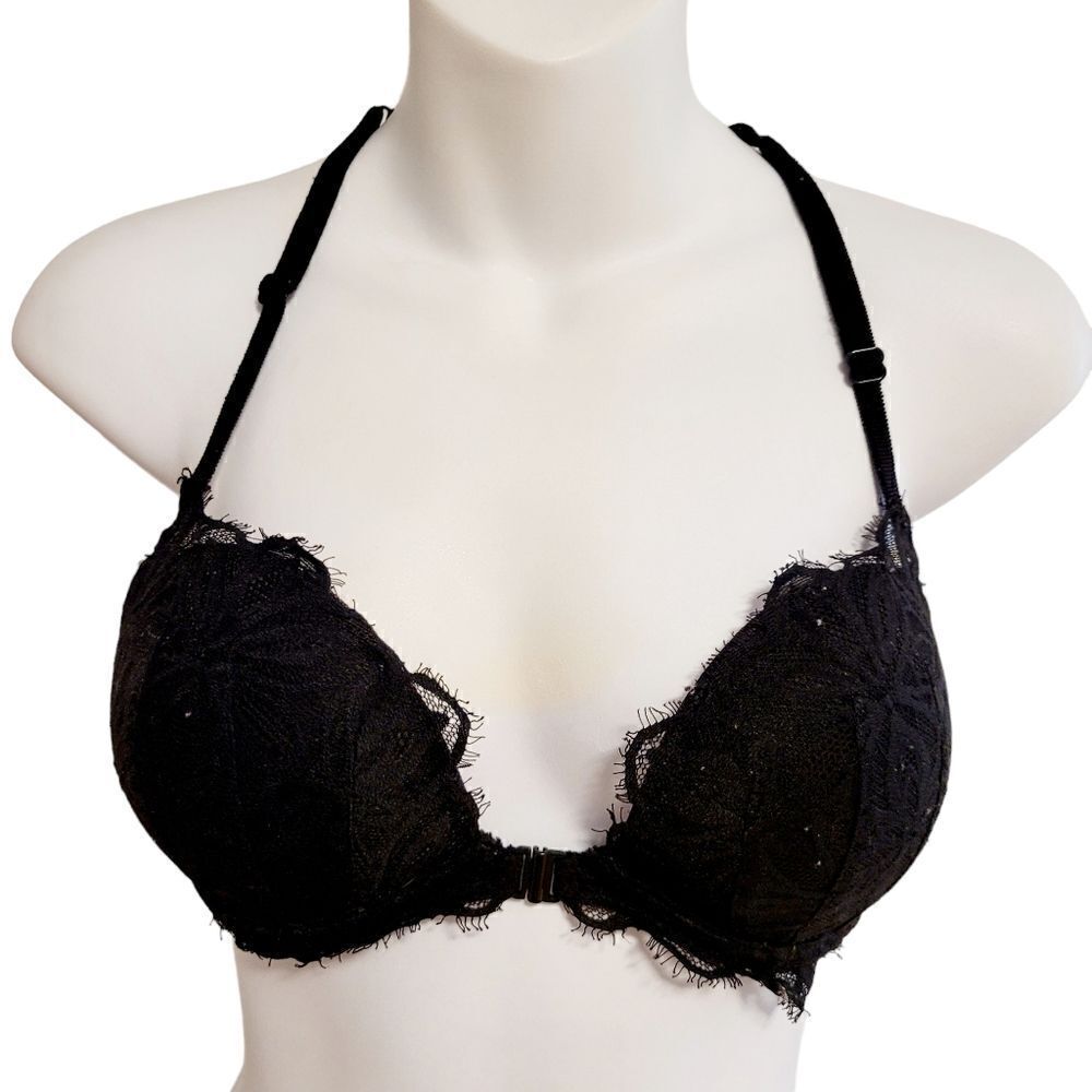 2/$20 Pink Black Lace 32D Push Up Bras